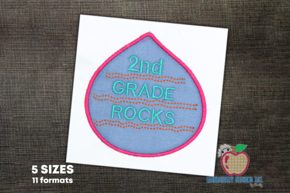 2nd Grade Rocks School Applique