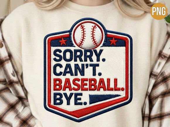 Baseball Sports Embroidery Patch PNG