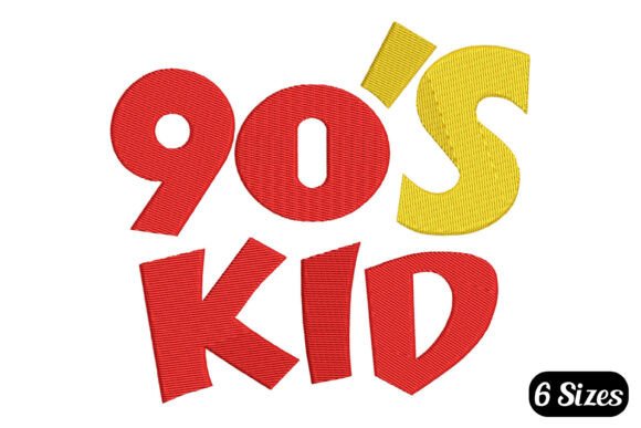 Retro 90s Kid Embroidery Design